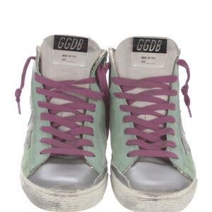 Women's Green and Silver High-Top Sneakers